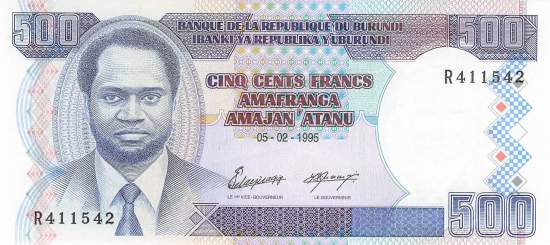 Burundi p37A 500 Francs 1995